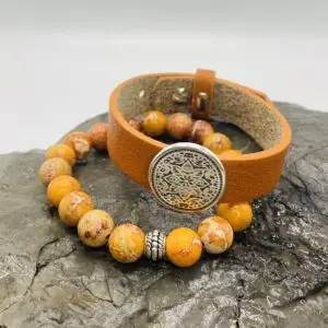 Armbandset model Orange Slice light edelsteen