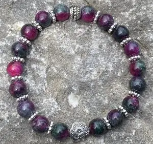 Armband Flower of Love, Purple/Grey