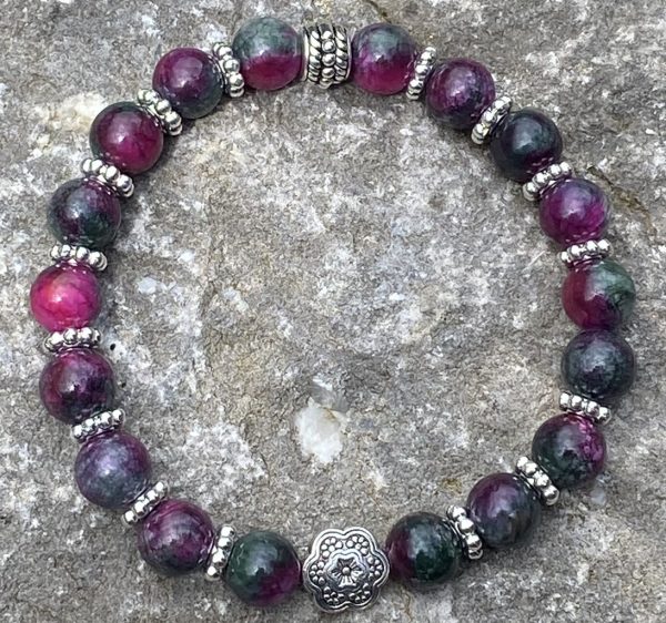 Armband Flower of Love, Purple/Grey