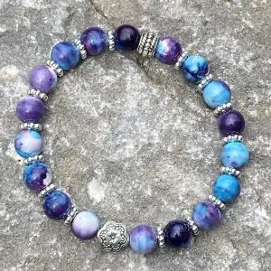 Armband Flower of Love, Purple/Blue