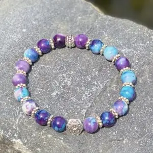 Kralen armband Flower of Love, purple/blue