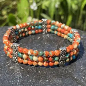 Armbandset Orange / Turquoise Model Spring Collectie 4 mm