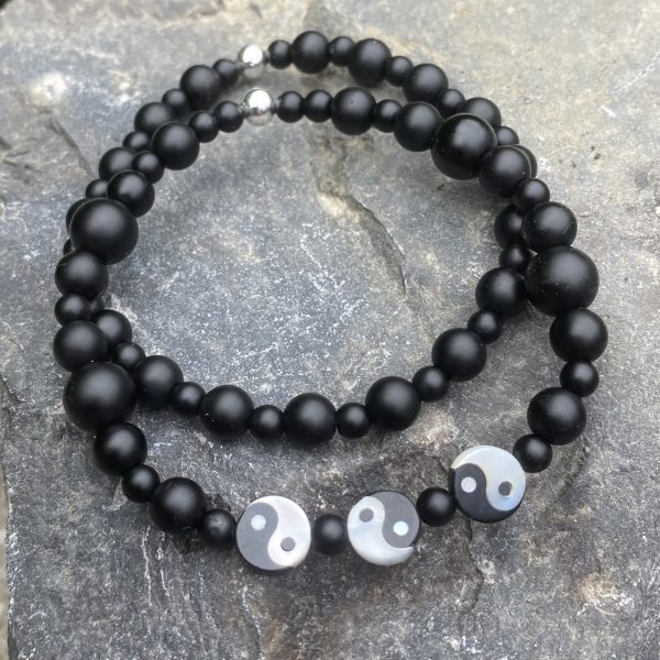 Yin Yang kralen armband 2-delig