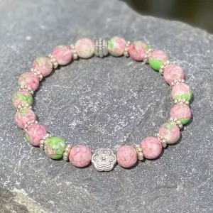 Kralen armband Flower of Love, light pink