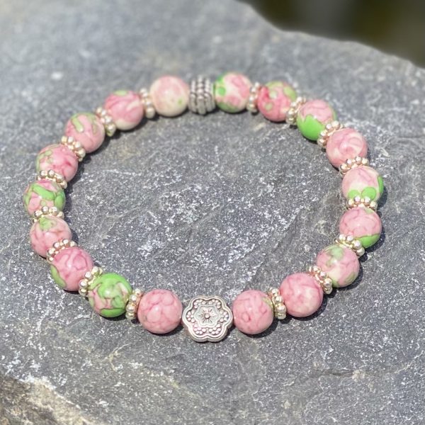 Kralen armband Flower of Love, light pink