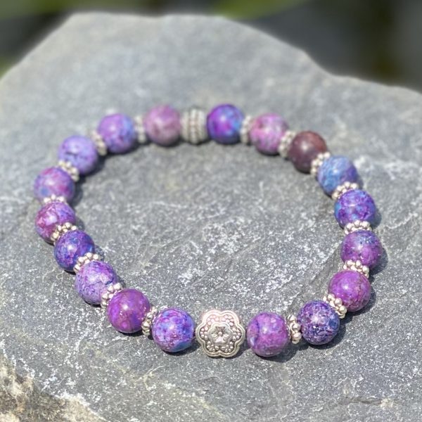 Kralen armband Flower of Love, purple rain