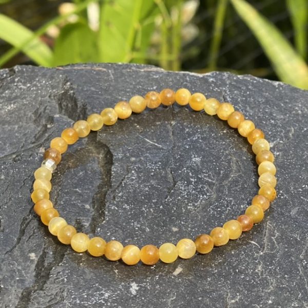 Kralen armband tijgeroog 4mm licht bruin