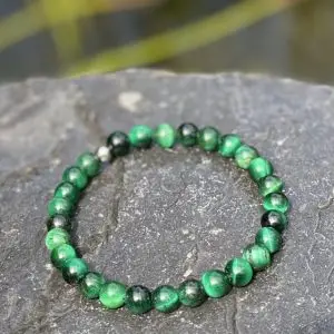 Kralen armband tijgeroog 6mm groen