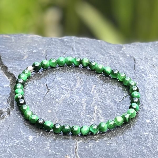 Kralen armband tijgeroog 4mm groen