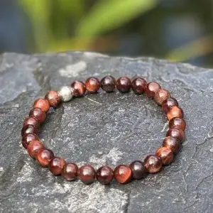Kralen armband tijgeroog 6mm donkerbruin