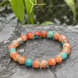 Kralen armband Flower of Love, Orange 8mm, zonder spacers