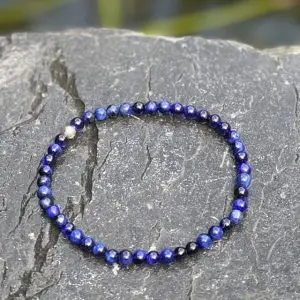 Kralen armband tijgeroog 4mm blauw