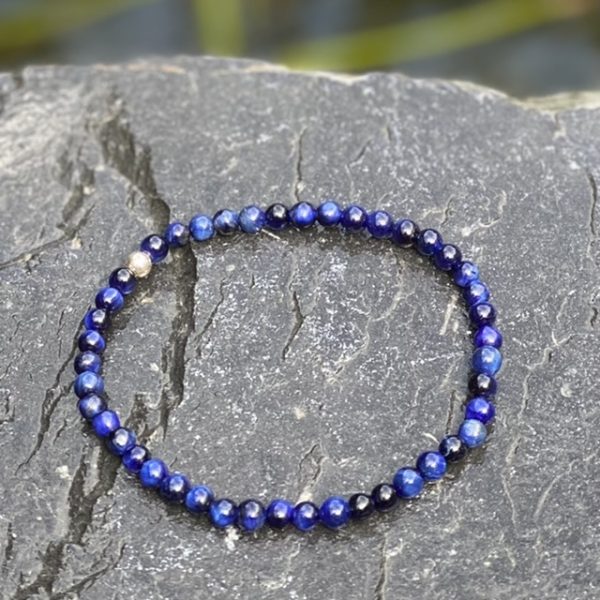 Kralen armband tijgeroog 4mm blauw