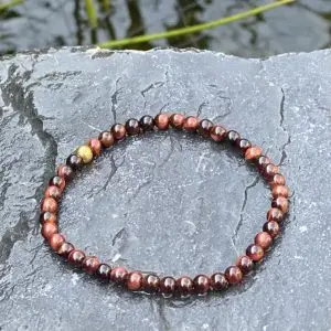 Kralen armband tijgeroog 4mm donkerbruin