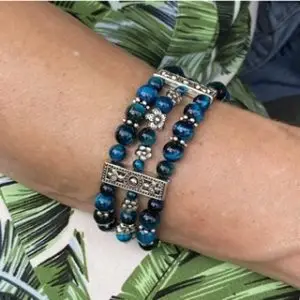 Armbandset Eye off the Tiger, Tijgeroog, Turquoise