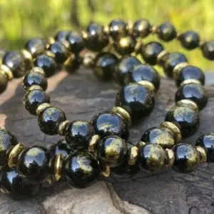 Kralen armband Black Lapiz Lazulli 6,8 en 10 mm