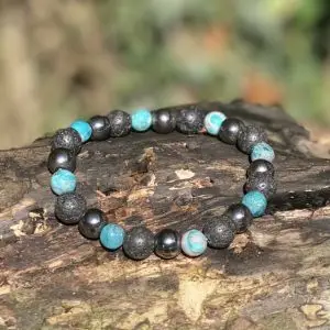Kralen armband Hematiet/Lavasteen/Turquoise Jasper 10mm
