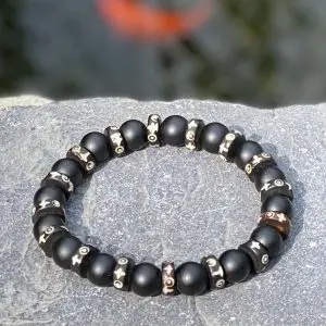 Kralen armband Tibet 10mm mat zwart