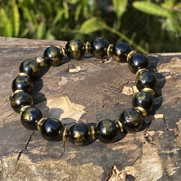 Kralen armband Black Lapiz Lazulli 10 mm