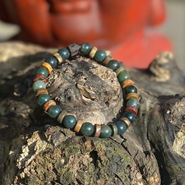 Kralen armband 8mm mat gepolijst Imperial Jasper Green