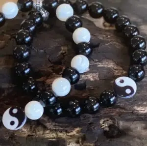 Musthave Bracelets armband set a 2 Yin Yang 10mm Black&White