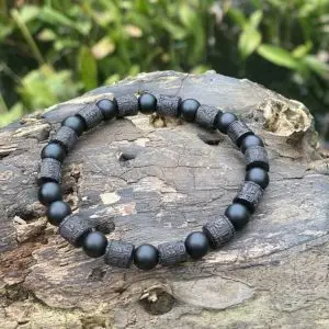 Kralen armband Tibet natural Black Beauty 8mm