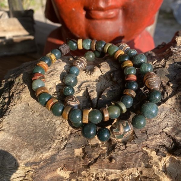 Kralen armband set a 2 armbanden 8mm Jasper Green