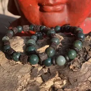 Kralen armband 8mm Jasper Green/Brown