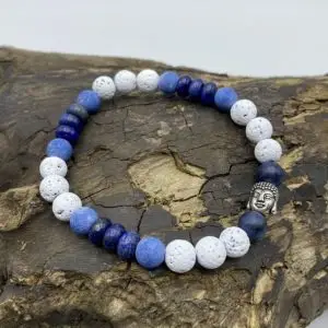 Kralen armband Buddha blue 8mm