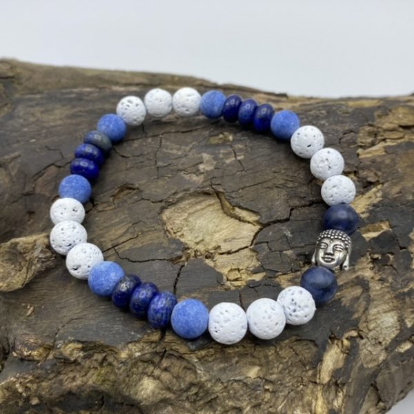 Kralen armband Buddha blue 8mm