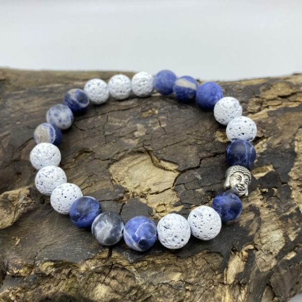 Kralen armband Buddha blue 10mm