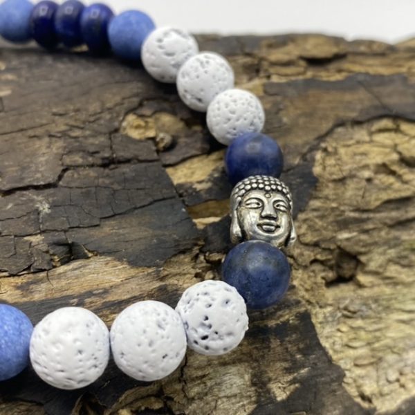Kralen armband Buddha blue 8mm