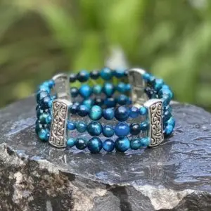Dames en heren armband Tibitaans zilver Tiijgeroog turquoise