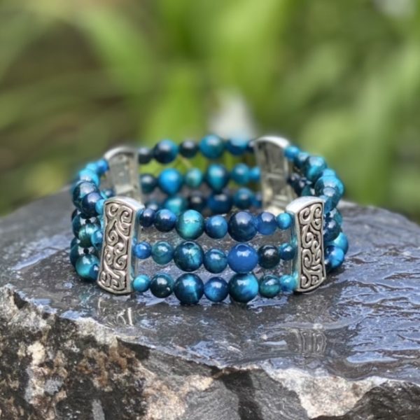 Dames en heren armband Tibitaans zilver Tiijgeroog turquoise