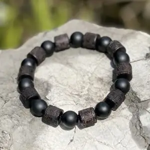 Kralen armband Tibet natural Black Beauty 10 mm XL