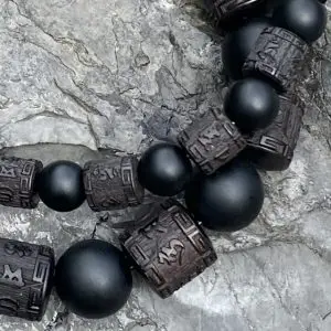 Dames en heren armbanden Tibet natural Black Beauty 6/10 mm XL