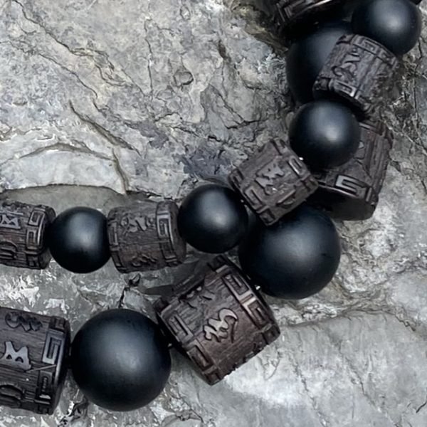 Dames en heren armbanden Tibet natural Black Beauty 6/10 mm XL