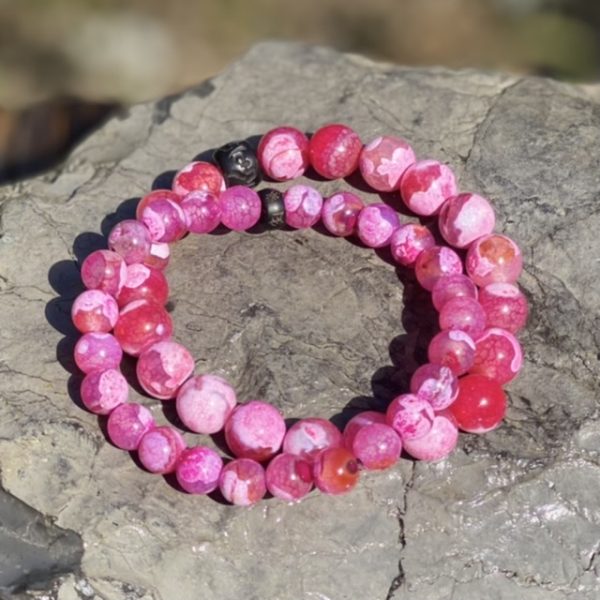 Dames en Heren armbandenset Sensation 8/10 mm Roze