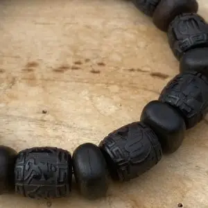 Kralen armband Ebbenhout rond Tibet 10mm
