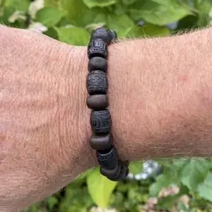 Kralen armband Ebbenhout rond Tibet 10mm