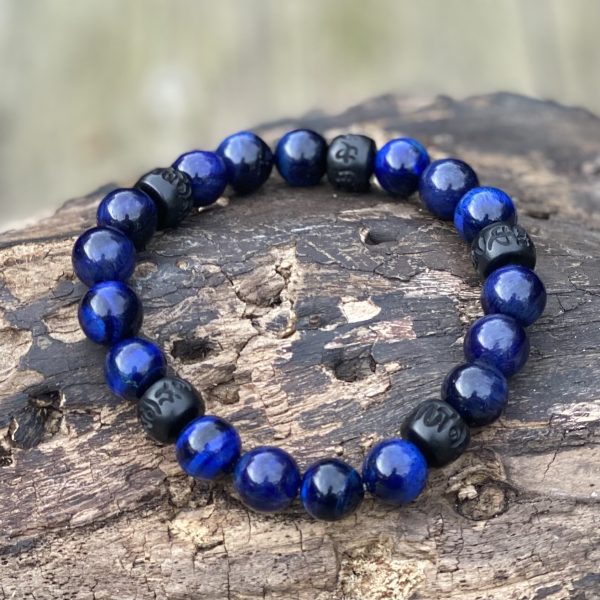 Kralen armband Tijgeroog 10 mm met Boeddhistische houten Jujube kralen