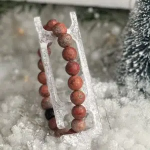 Kralen armbanden 10mm softtones, oranje met Jujube eindkraal