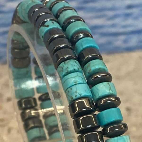 Kralen armbandenset Turquoise gecombineerd met Hematiet
