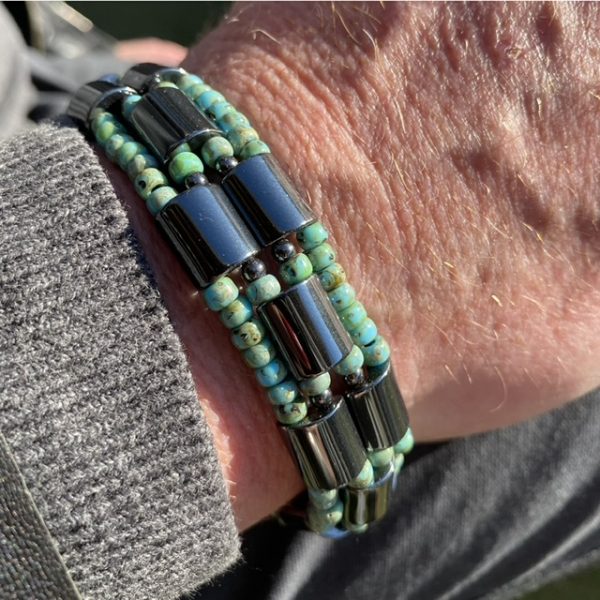 Armbandset 4-delig Miyuki Picasso armbanden groen 4 mm