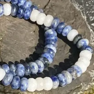 Armbanden Rondelle Lapis Lazulli Delfs blauw