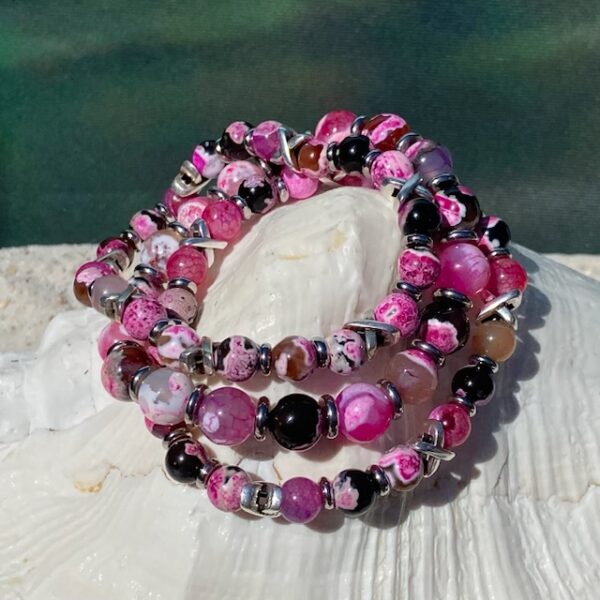 Armbandset 3-delig Jaxx Sensation 8/10mm roze