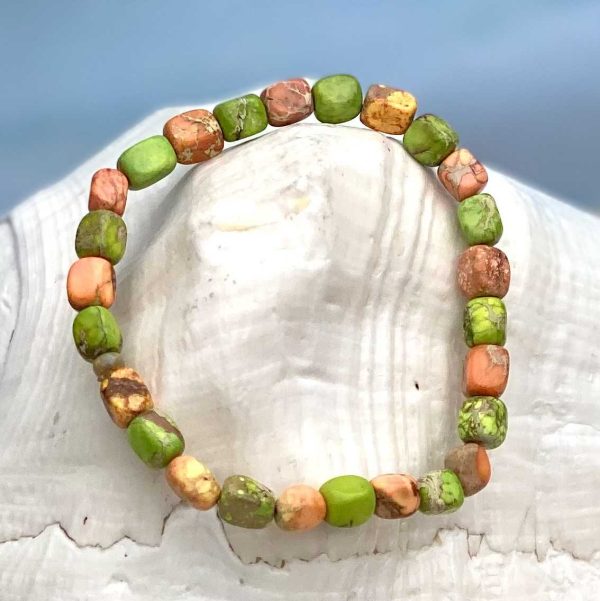 Armband The beads of Hapiness oranje en groen