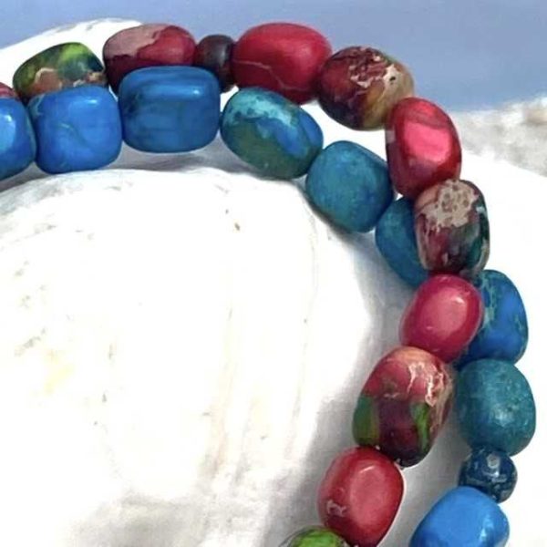 Armband The beads of Hapiness. set a 2 multicolor rood/kobalt blauw