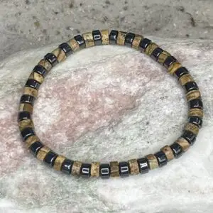 Armbanden platte Heishi kralen 6mm tijgeroog lichtbruin