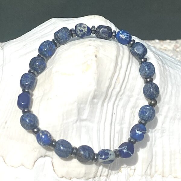 Armband kralen Keizer Shousan blauw